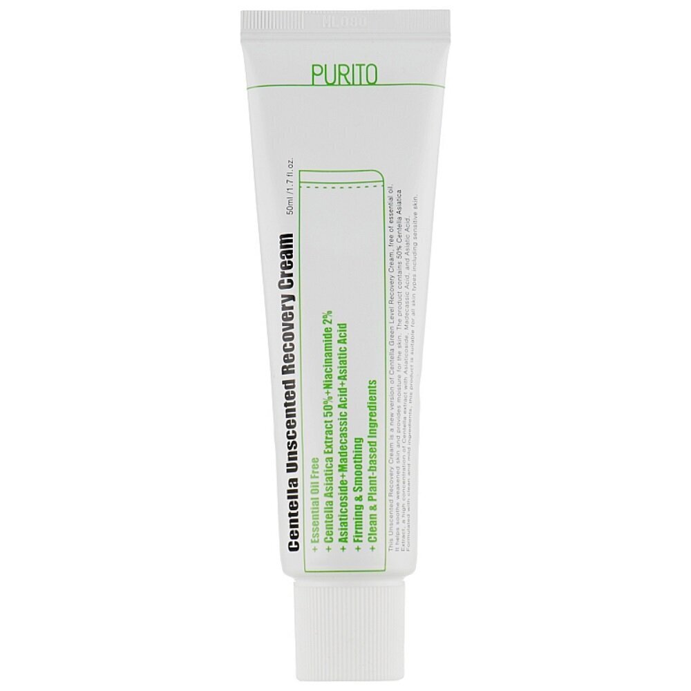 Atjaunojošs sejas krēms Purito Centella Unscented Recovery, 50ml cena un informācija | Sejas krēmi | 220.lv