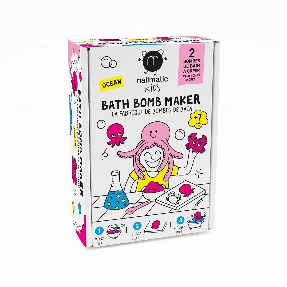 Vannas bumbu komplekts bērniem Nailmatic Kids Bath Bomb Maker Ocean, 2 gab cena un informācija | Dušas želejas, eļļas | 220.lv