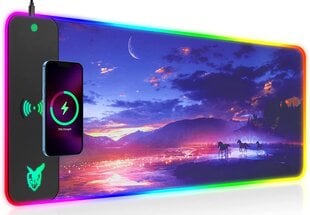 Коврик для игровой мыши RGB XXL, 800 x 300 x 4 см, быстрая зарядка Qi, 10 Вт цена и информация | Мыши | 220.lv