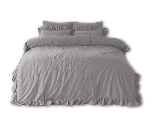 Kokvilnas gultas veļas komplekts OPAL GREY 160x200 STONEWASHED cena un informācija | Gultas veļas komplekti | 220.lv