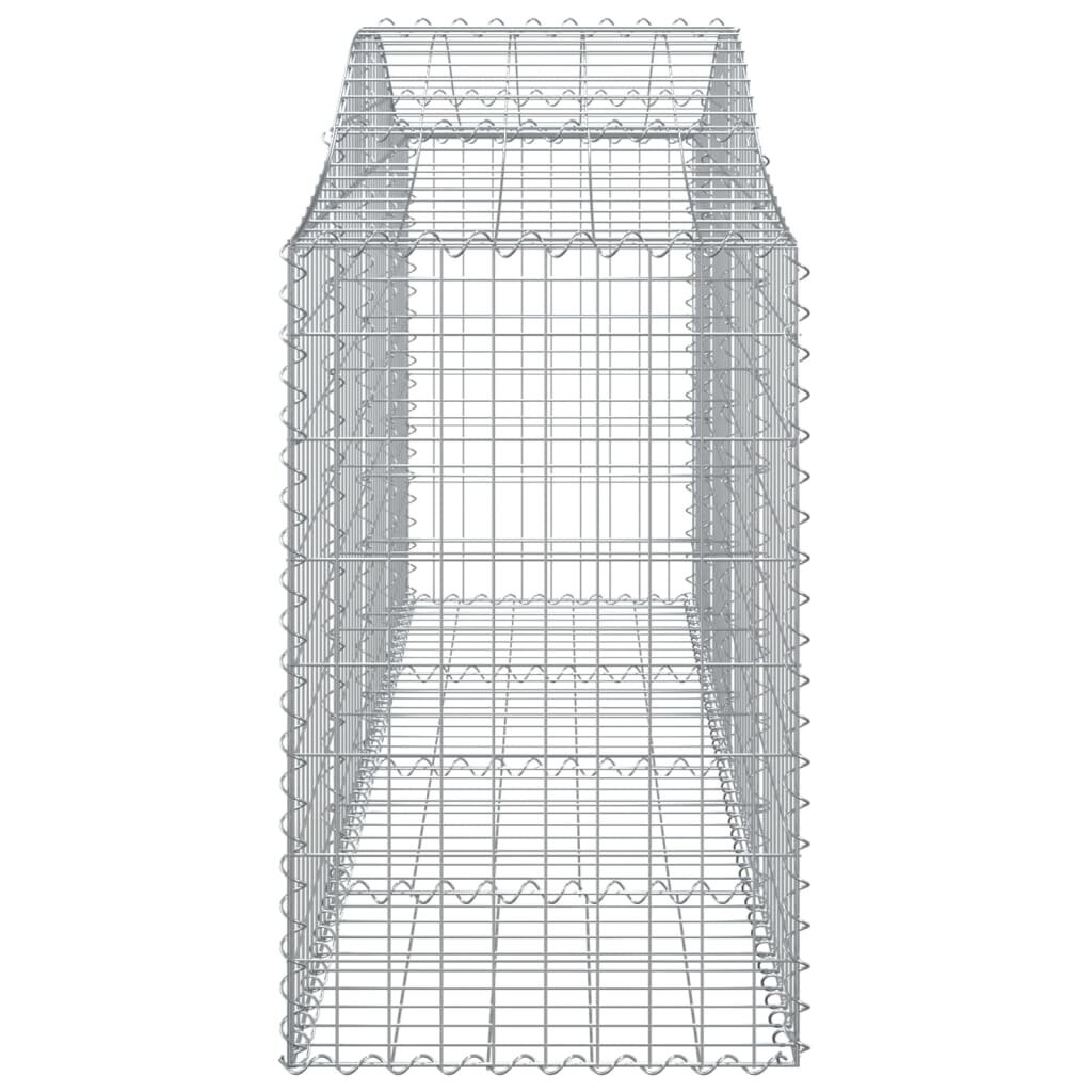 vidaXL arkveida gabiona grozi, 11 gb., 200x50x80/100cm, cinkota dzelzs cena un informācija | Žogi un piederumi | 220.lv