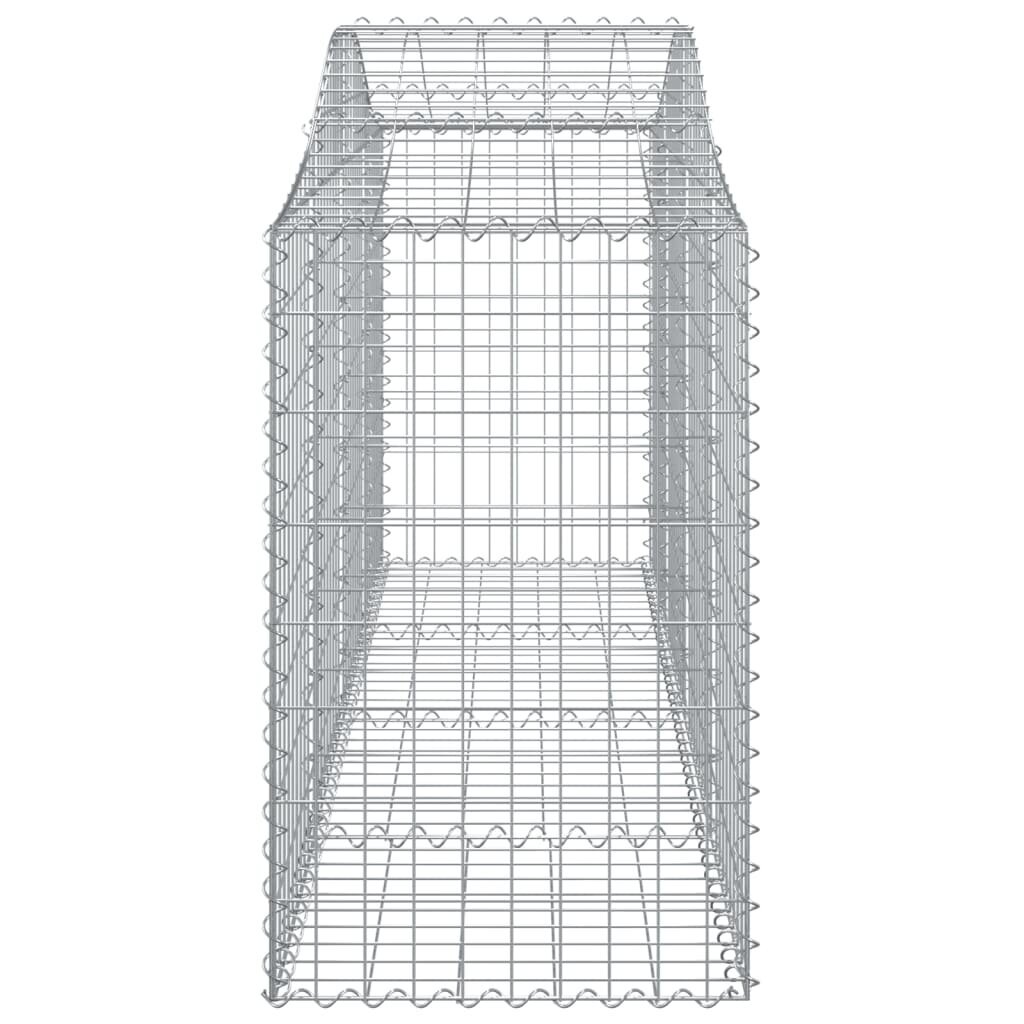 vidaXL arkveida gabiona grozi, 13 gb., 200x50x80/100cm, cinkota dzelzs cena un informācija | Žogi un piederumi | 220.lv