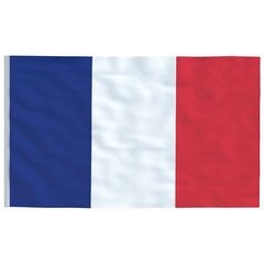 vidaXL Francijas karogs un masts, 6,23 m, alumīnijs cena un informācija | Karogi un aksesuāri | 220.lv