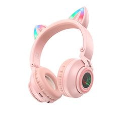 Borofone Headphones BO18 Cat Ear bluetooth pink цена и информация | Наушники | 220.lv