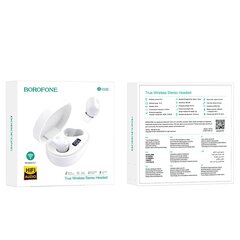 Borofone TWS Bluetooth Earphones BW06 Manner White цена и информация | Наушники | 220.lv