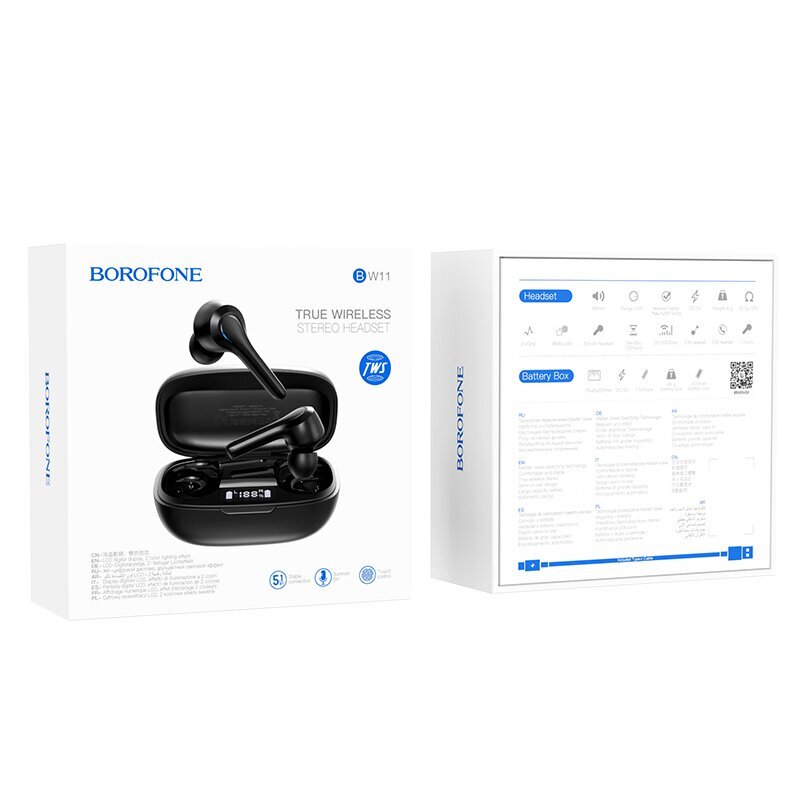 Borofone TWS Bluetooth Earphones BW11 Graceful Black цена и информация | Austiņas | 220.lv