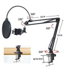 Складная настольная подставка с держателем микрофона цена и информация | Микрофоны | 220.lv