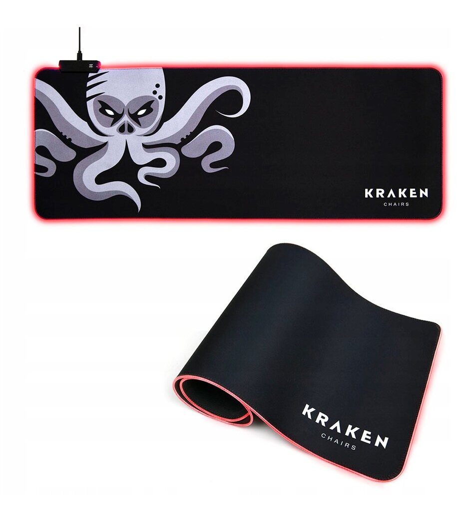 KRAKEN, peles/tastatūras paliktnis 30 cm x 80 cm RGB XXXL cena un informācija | Peles | 220.lv