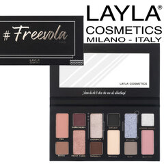 Layla Cosmetics Palette Freevola Cold acu ēnu palete, 12 krāsas цена и информация | Тушь, средства для роста ресниц, тени для век, карандаши для глаз | 220.lv