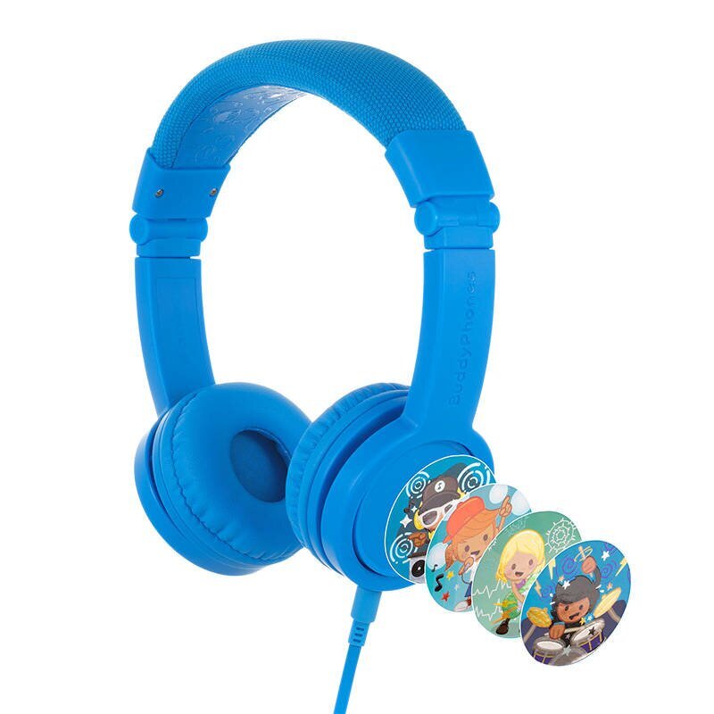 BuddyPhones kids headphones wired Explore Plus (Blue) цена и информация | Austiņas | 220.lv