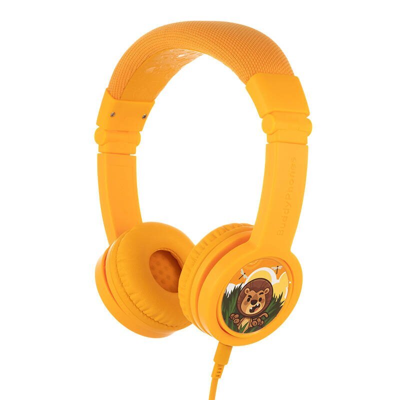 BuddyPhones kids headphones wired Explore Plus (Yellow) cena un informācija | Austiņas | 220.lv