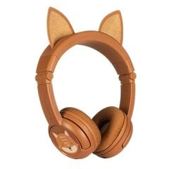 BuddyPhones kids headphones wireless Play Ears Plus fox (Brown) cena un informācija | Austiņas | 220.lv