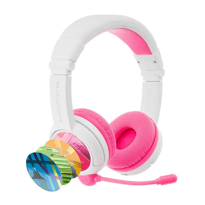 BuddyPhones kids headphones wireless School+ (Pink) cena un informācija | Austiņas | 220.lv