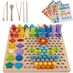 Montessori mācību puzle un mozaīka no koka. цена и информация | Развивающие игрушки | 220.lv
