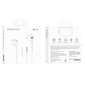 Borofone Earphones BM80 Magnificent with microphone white cena un informācija | Austiņas | 220.lv