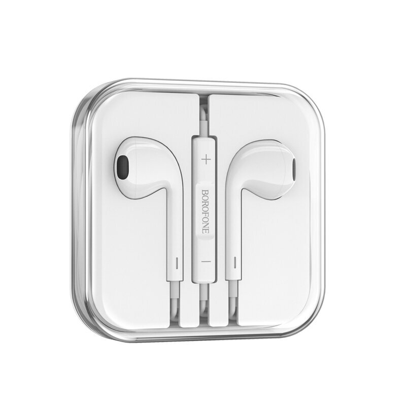 Borofone Earphones BM80 Magnificent with microphone white cena un informācija | Austiņas | 220.lv