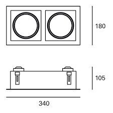 TC-0172-GRI CARDAN Downlight IN IP20 / OUT IP23 CARDAN GU10 30 Grey 1782lm cena un informācija | Iebūvējamās lampas, LED paneļi | 220.lv