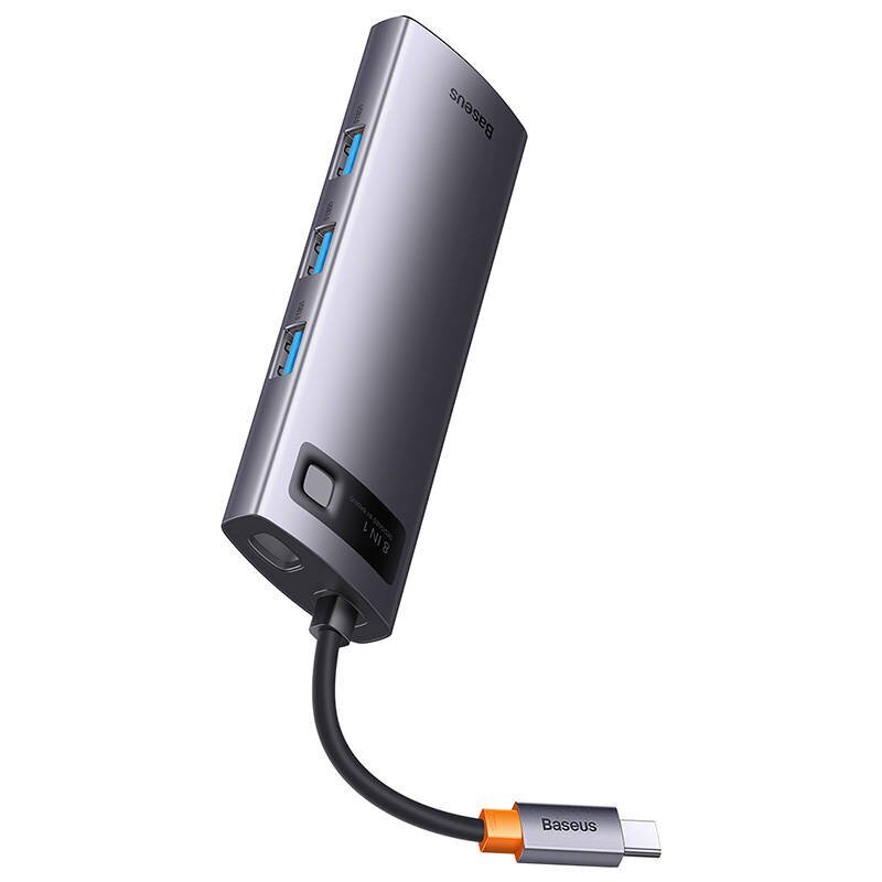 Hub 8w1 Baseus StarJoy Metal Glam Series, USB-C do HDMI + 3 x USB 3.0 + USB-C PD + RJ45 + SD|TF cena un informācija | Adapteri un USB centrmezgli | 220.lv