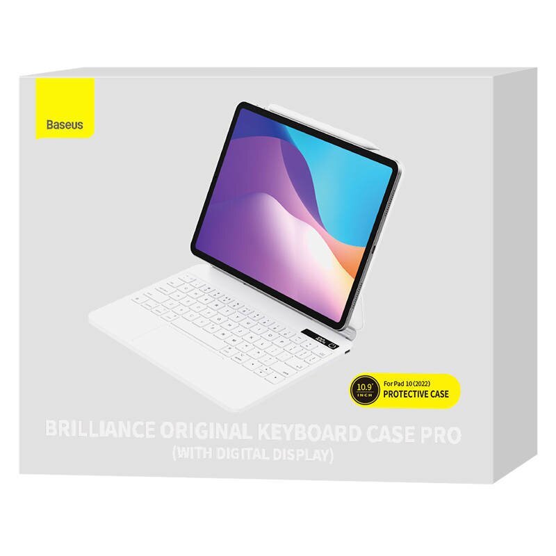 Baseus Brilliance PRO case with keyboard forIpad 10, 10.9" (white) cena un informācija | Somas, maciņi | 220.lv