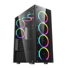 Darkflash Phantom Computer Case + 6 fans (black) цена и информация | Корпуса | 220.lv