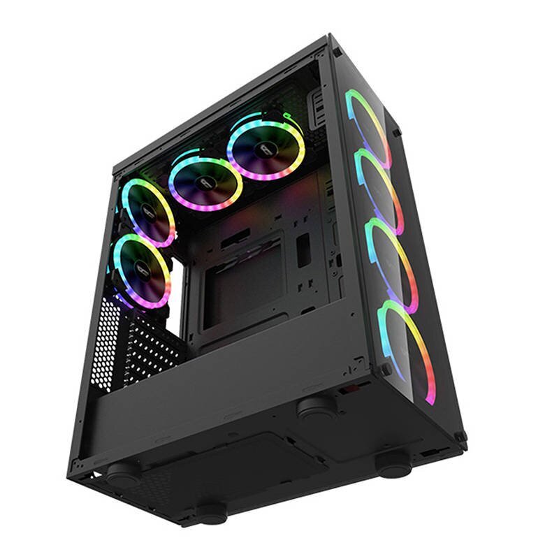 Darkflash Phantom Computer Case + 6 fans (black) цена и информация | Datoru korpusi | 220.lv