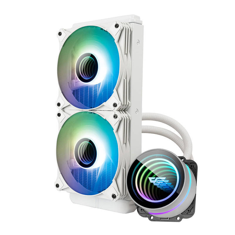 Darkflash DX240 V2.6 PC Water Cooling ARGB 2x 120x120 (white) cena un informācija | Procesora dzesētāji | 220.lv