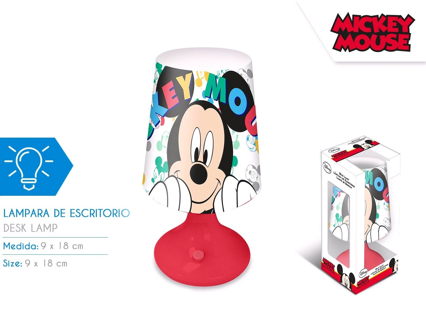 Mickey Mouse galda lampa цена и информация | Lampas bērnu istabai | 220.lv