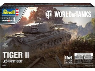 Revell - Tiger II Ausf. B "Königstiger" "World of Tanks", 1/72 konstruktors cena un informācija | Konstruktori | 220.lv