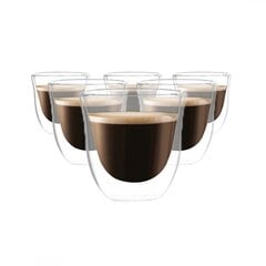 Termo kafijas tases espresso 70ml, 6 gab. цена и информация | Стаканы, фужеры, кувшины | 220.lv