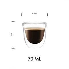 Termo kafijas tases espresso 70ml, 6 gab. цена и информация | Стаканы, фужеры, кувшины | 220.lv