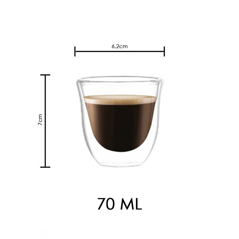 Termo kafijas tases espresso 70ml, 6 gab. cena un informācija | Glāzes, krūzes, karafes | 220.lv