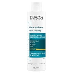 VICHY DERCOS Ultra Soothing šampūns īpaši jutīgai sausai galvas ādai 200 ml cena un informācija | Šampūni | 220.lv