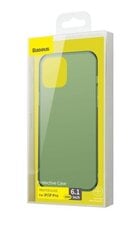 Baseus Frosted Glass Case Жесткий чехол с гибким каркасом для iPhone 12/12 Pro Темно-зеленый цена и информация | Чехлы для телефонов | 220.lv