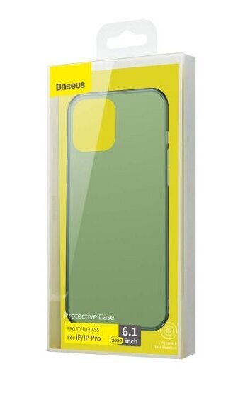 Baseus matēta stikla korpuss, elastīgs cietais korpuss iPhone 12/12 Pro tumši zaļš cena un informācija | Telefonu vāciņi, maciņi | 220.lv