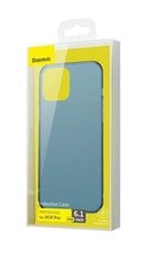 Baseus Frosted Glass Case Жесткий чехол с гибким каркасом для iPhone 12/12 Pro Темно-синий цена и информация | Чехлы для телефонов | 220.lv