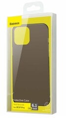 Baseus Frosted Glass Case Жесткий чехол с гибким каркасом для iPhone 12/12 Pro чёрный цена и информация | Чехлы для телефонов | 220.lv