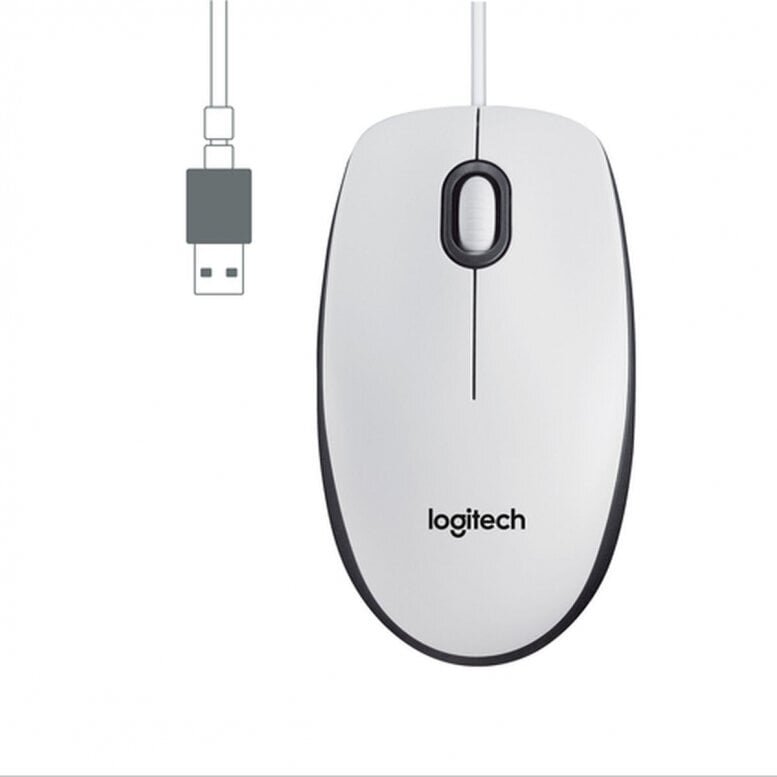 Datorpele Logitech M100 White цена и информация | Peles | 220.lv