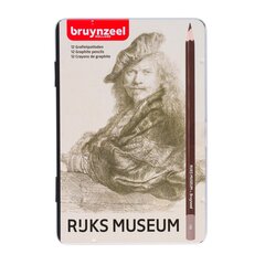 Melnā grafīta zīmuļu komplekts Bruynzeel "Rijks Museum" Rembranta "Pašportrets" 12 gab., metāla kastītē cena un informācija | Modelēšanas un zīmēšanas piederumi | 220.lv