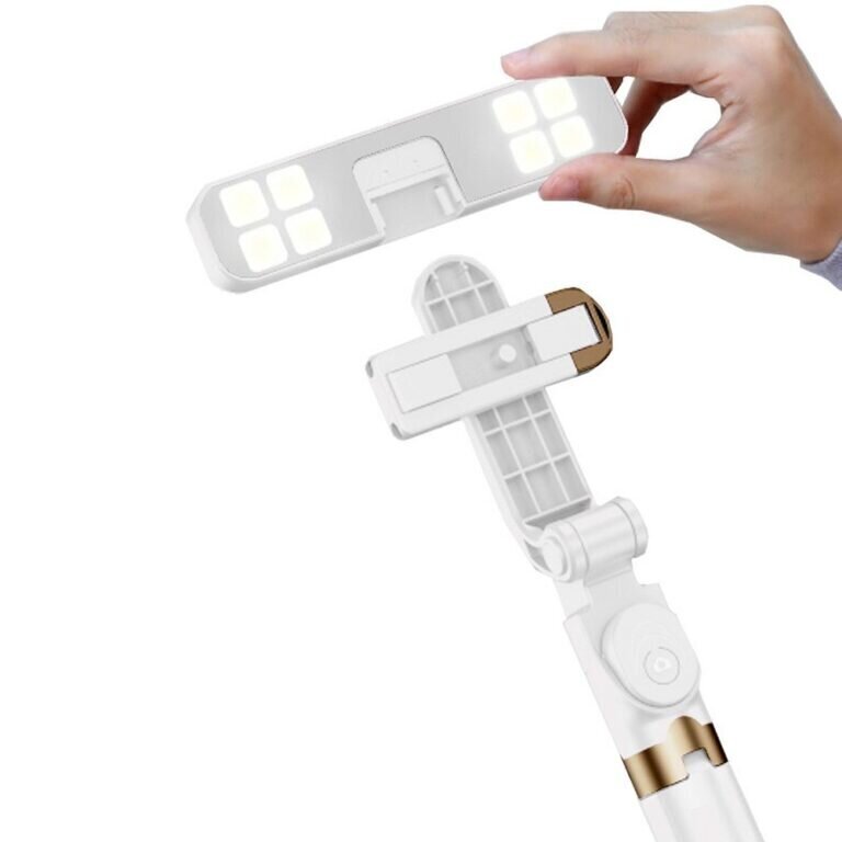 Selfie stick LED ar statīvu + tālvadība - Balts cena un informācija | Selfie Sticks | 220.lv