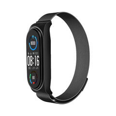 Нейлоновый ремешок для Xiaomi Mi Band 5/6/7 - Чёрный цена и информация | Аксессуары для смарт-часов и браслетов | 220.lv