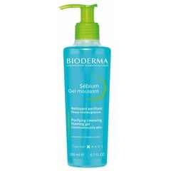 BIODERMA Sebium Gel moussant putojošais gels 200 ml cena un informācija | Sejas ādas kopšana | 220.lv