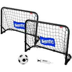 Komplekts 2 metāla futbola vārti ar tīklu 60x45x24cm цена и информация | Футбольные ворота и сетки | 220.lv