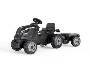 Traktors ar piekabi Smoby Farmer XL Cow, melns kaina ir informacija | Rotaļlietas zēniem | 220.lv