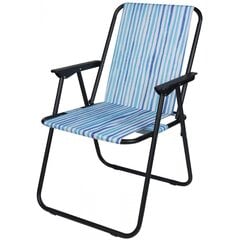 Saliekams tūristu krēsls ar roku balstiem 52x44x75cm zilām līnijām cena un informācija | Tūrisma mēbeles | 220.lv