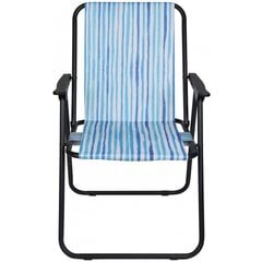Saliekams tūristu krēsls ar roku balstiem 52x44x75cm zilām līnijām cena un informācija | Tūrisma mēbeles | 220.lv