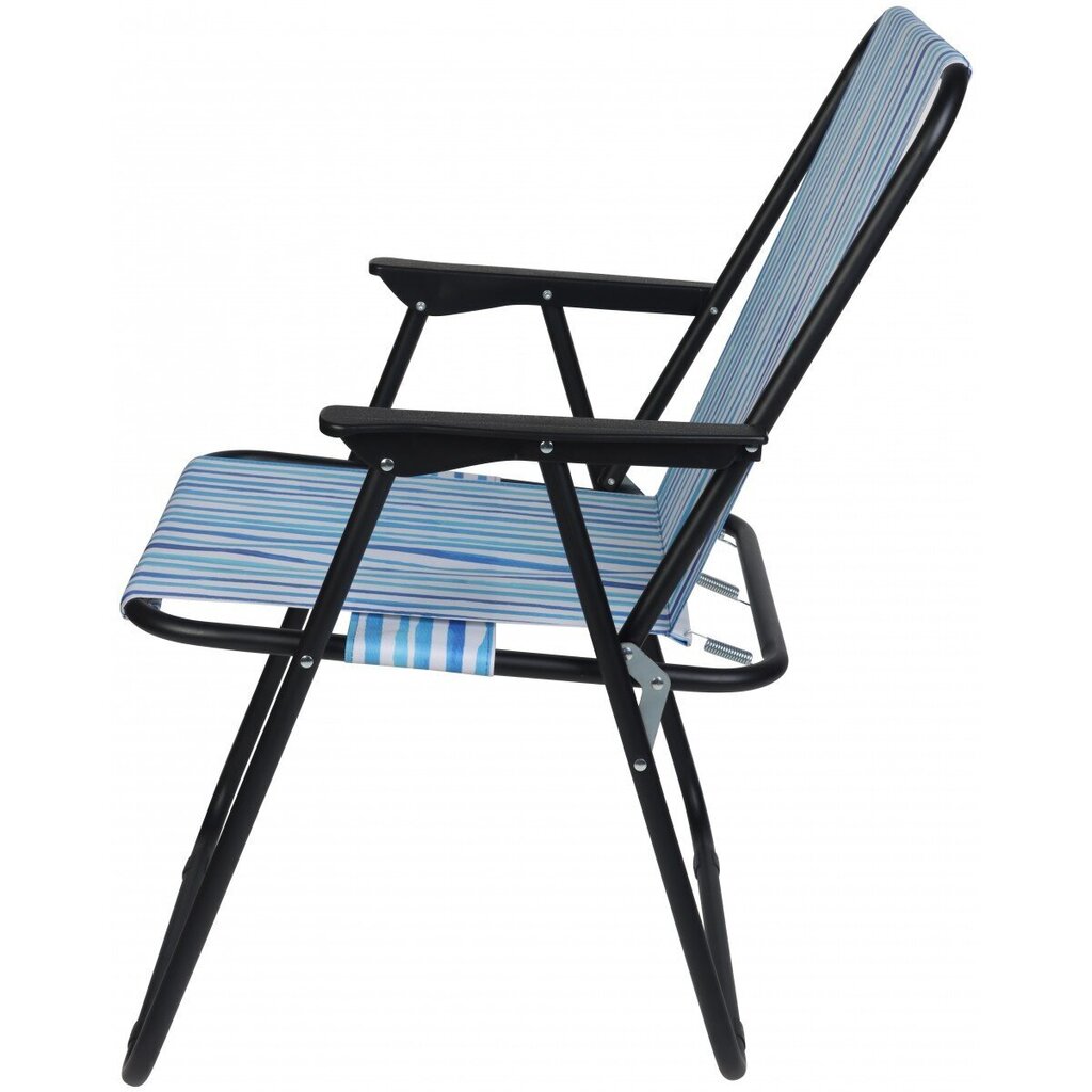 Saliekams tūristu krēsls ar roku balstiem 52x44x75cm zilām līnijām цена и информация |  Tūrisma mēbeles | 220.lv