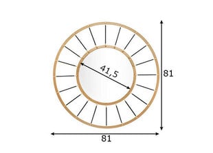 Spogulis Glam, zeltains/melns cena un informācija | Spoguļi | 220.lv