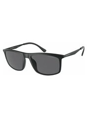 EMPORIO ARMANI Rectangle Matte Black Polar Grey 500021416 cena un informācija | Saulesbrilles  vīriešiem | 220.lv