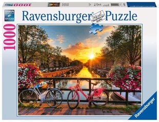 Puzle Ravensburger Amsterdamas velosipēdi, 1000 d. cena un informācija | Puzles, 3D puzles | 220.lv