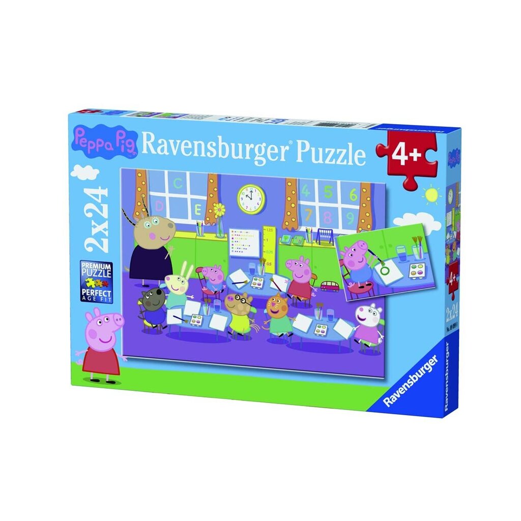 Puzle Ravensburger Peppa Pig (Cūciņa Pepa) 2x24 d. cena un informācija | Puzles, 3D puzles | 220.lv